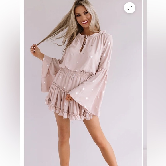 BUDDY LOVE 
STAR OF THE SHOW RUFFLE DRESS IN ROSE QUARTZ - Picture 3 of 12